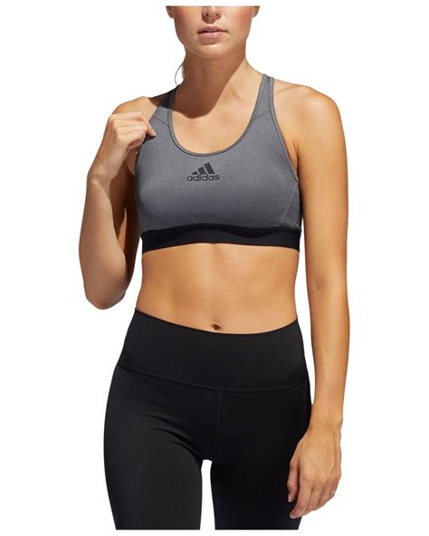 adidas Women's Alphaskin Sports Bra, Dark Grey Heather/Black, 